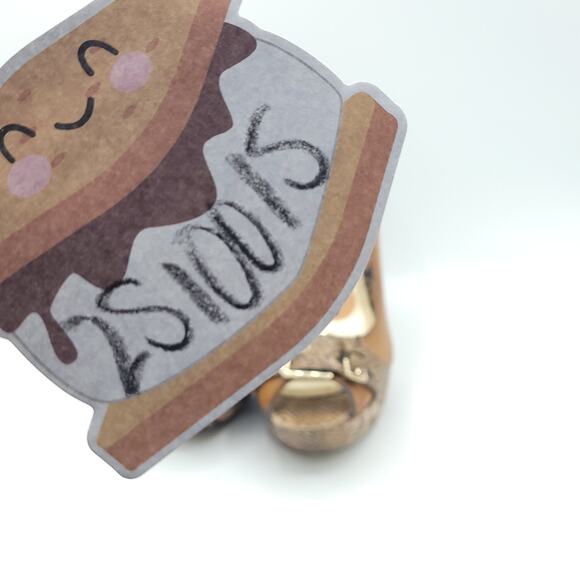 Guess Peep Toe Stiletto 4.5" Heel Snakeskin Tan Gold Buckle women's size 7 - Picture 8 of 9